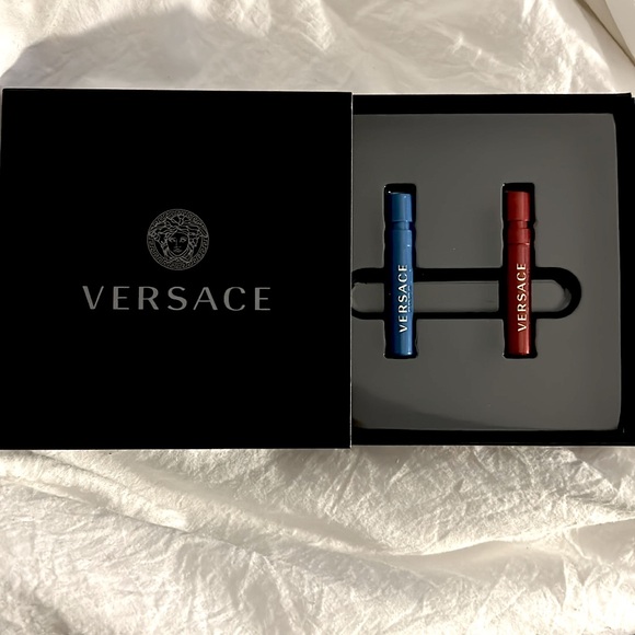 2 boxes of 2pc SET of VERSACE EROS & EROS FLAME 1.0ml Each EDT Spray Samples NIB - Picture 2 of 3